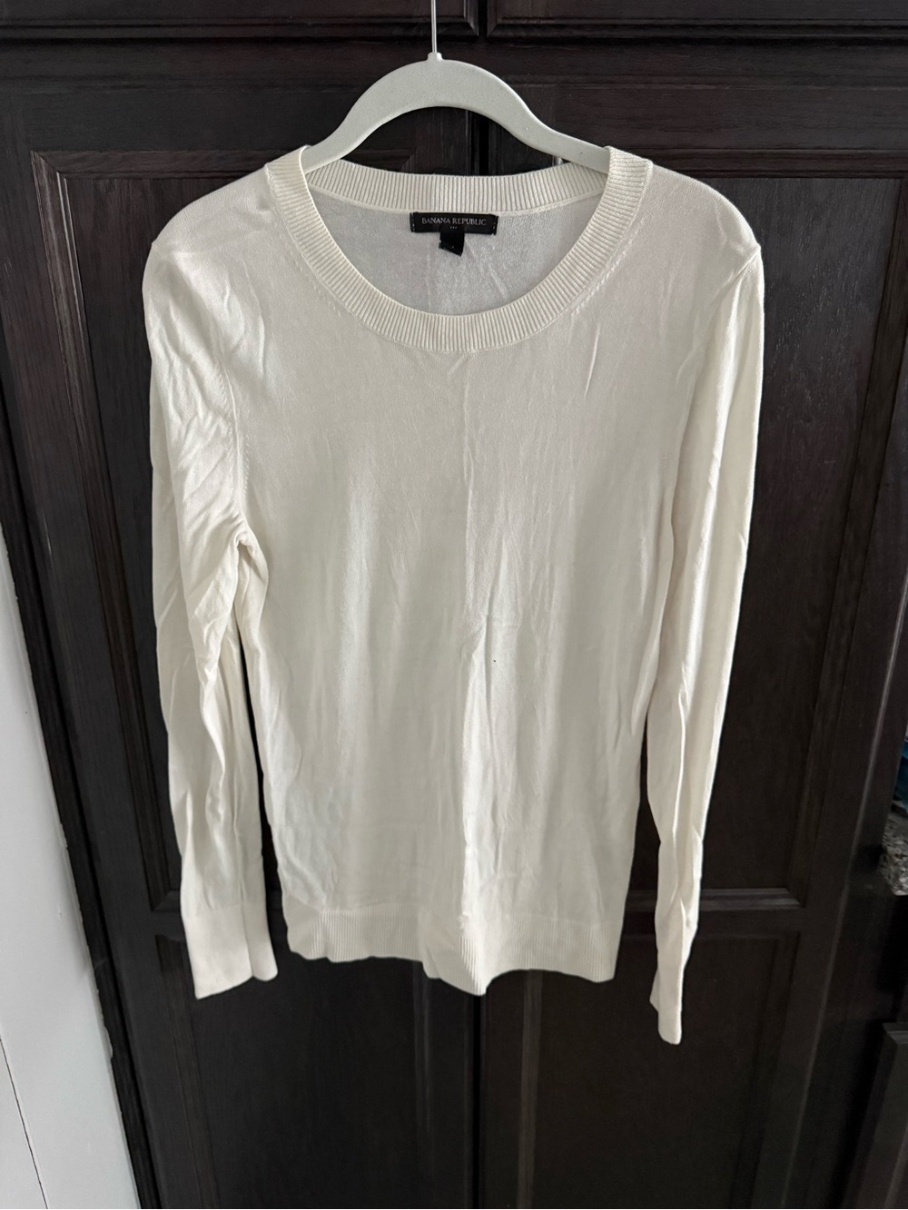 Banana Republic Factory Women's Cream Scoop-Neck Lightweight Sweater